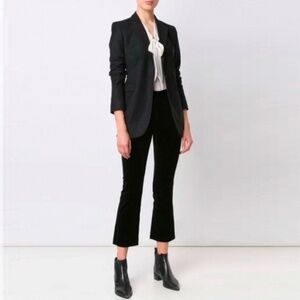 $288 Frame Black Le Crop High Rise Velvet Pants Size 27